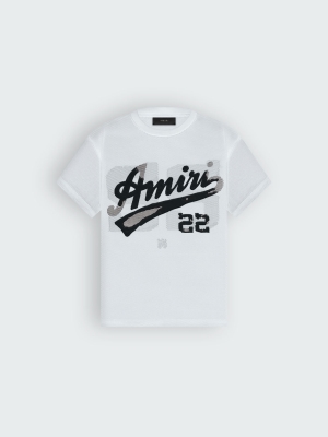 Camisetas Running Amiri 22 Mesh Hombre Blancas Negras | 7539OJDXY