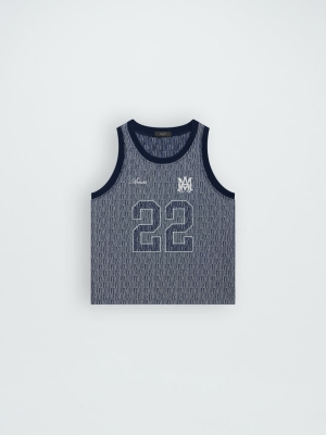 Jeans Amiri Jacquard Bball Jersey Hombre Indigo | 1845YJADF