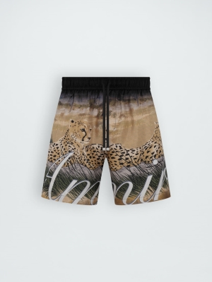 Pantalones Cortos Amiri Cheetah Print Drawstring Hombre Multicolor | 8601ONQLC