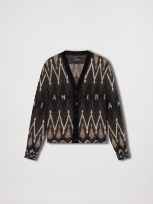 Prendas De Punto Amiri Argyle Mohair Cardigan Hombre Marrones | 2438IXDRB