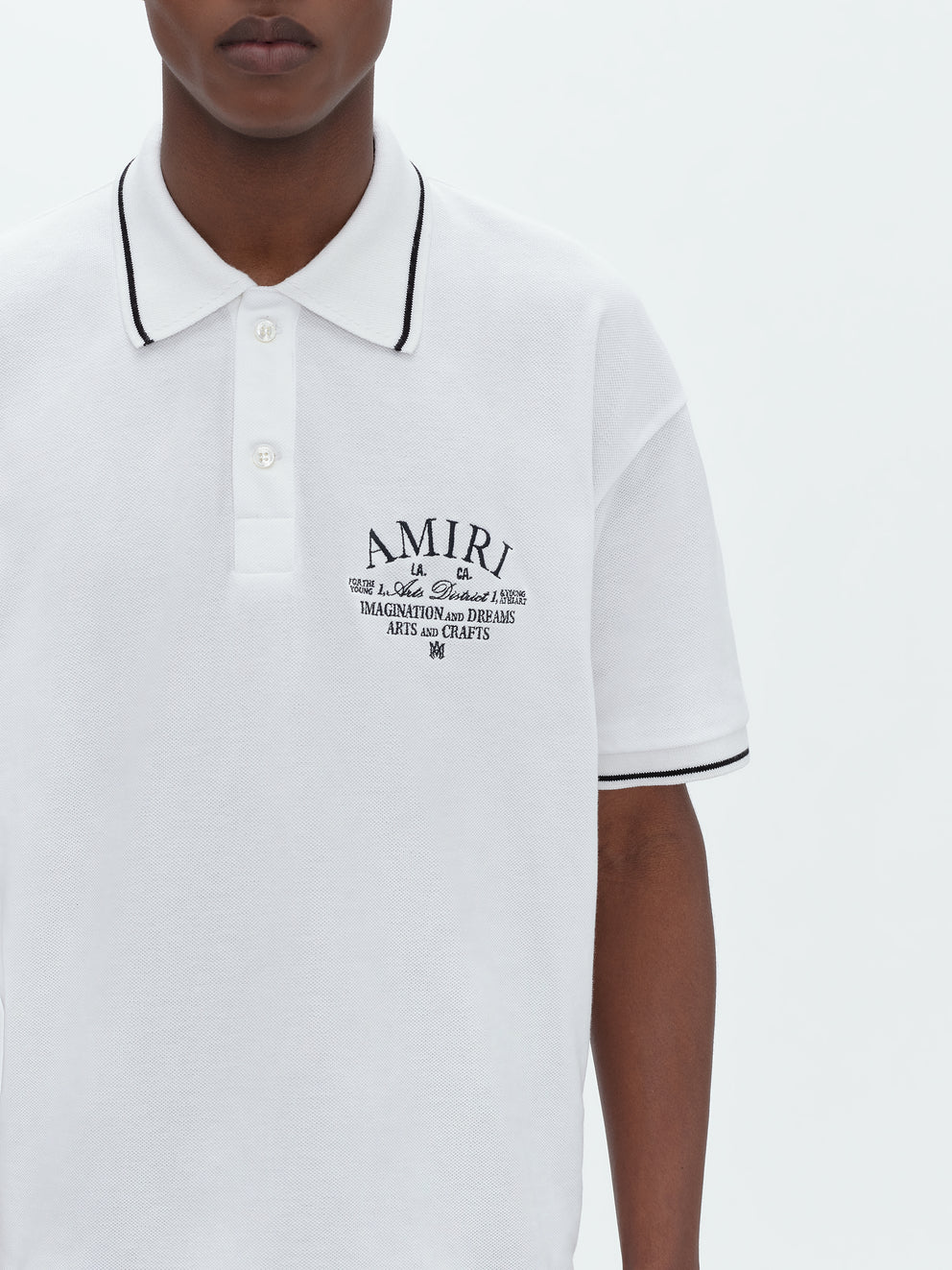 Camisas Amiri Arts District Pique Polo Hombre Blancas | 9483RPWUD