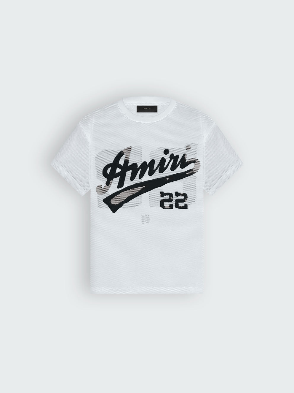 Camisetas Running Amiri 22 Mesh Hombre Blancas Negras | 7539OJDXY