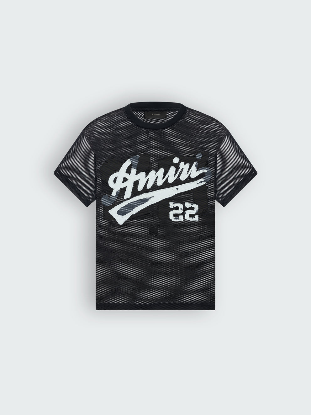 Camisetas Running Amiri 22 Mesh Hombre Negras Blancas | 8692GCRYV