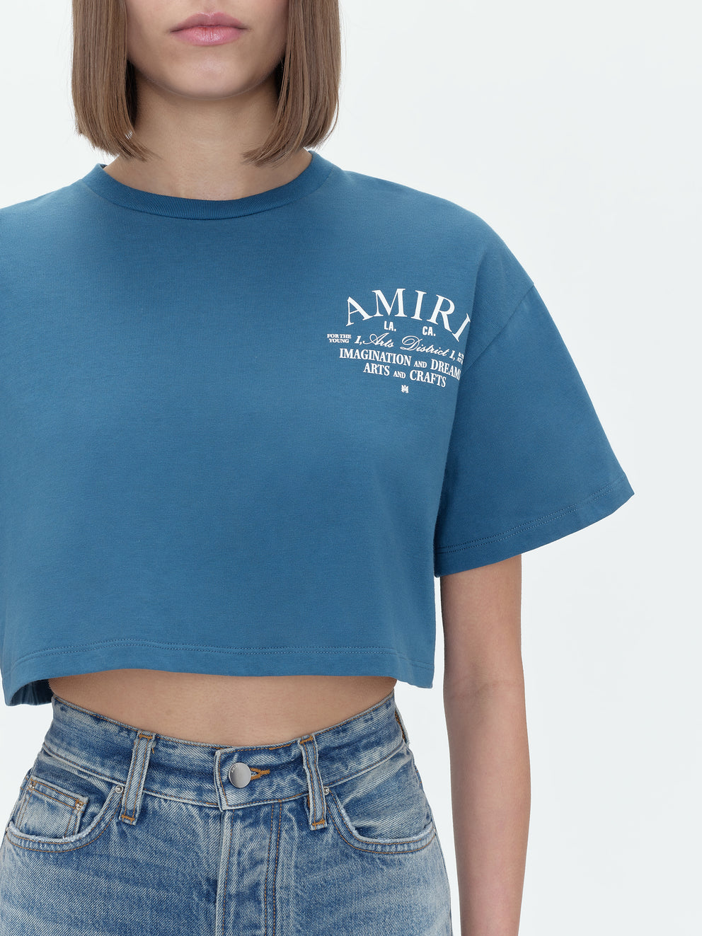 Camisetas Running Amiri Arts District Mujer Turquesa | 4621WXFRH