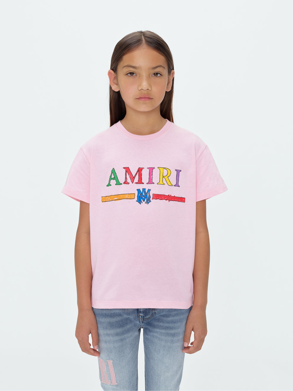 Camisetas Running Amiri Crayon Sketch Ma Bar Niños Rosas | 5726IPRZO