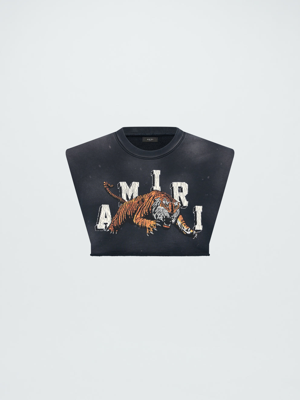 Camisetas Running Amiri Cropped Tiger Mujer Negras | 7250NTHMJ