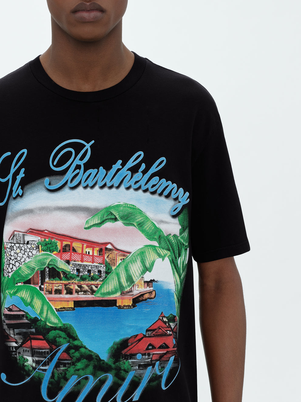 Camisetas Running Amiri Eden Rock Airbrush Hombre Negras | 3258IMYQN