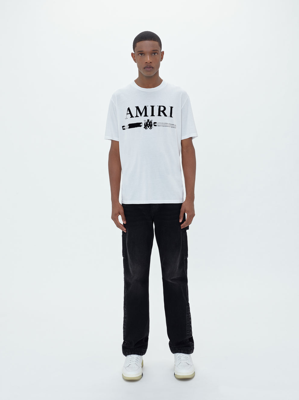 Camisetas Running Amiri M.A. Bar Applique Hombre Blancas | 6138FCNWQ