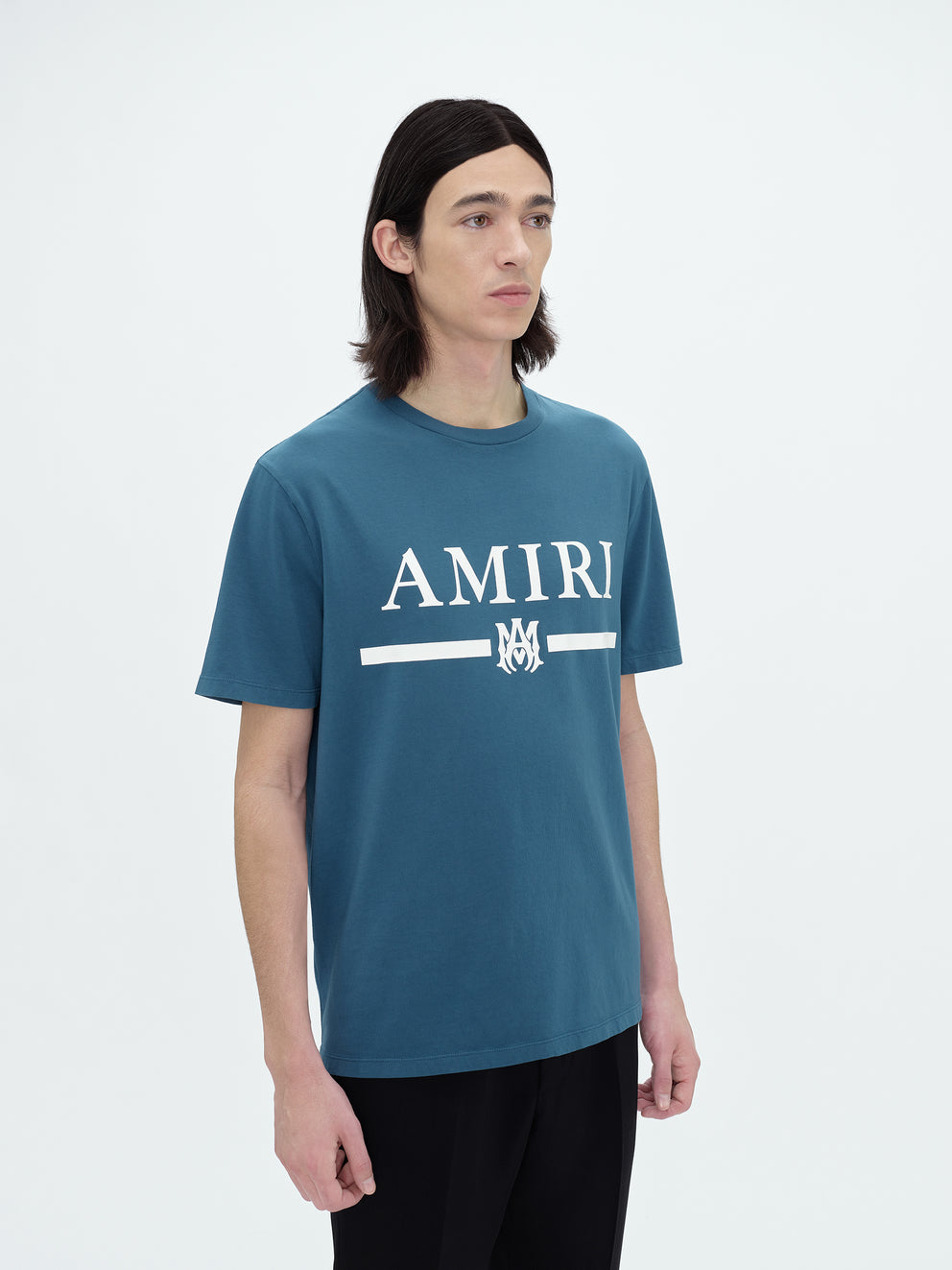 Camisetas Running Amiri M.A. Bar Logo Hombre Turquesa | 3702OGEUK