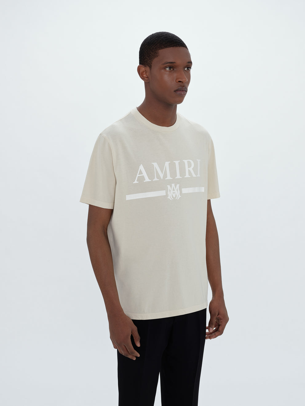 Camisetas Running Amiri M.A. Bar Logo Hombre Alabaster | 9627QLSEG