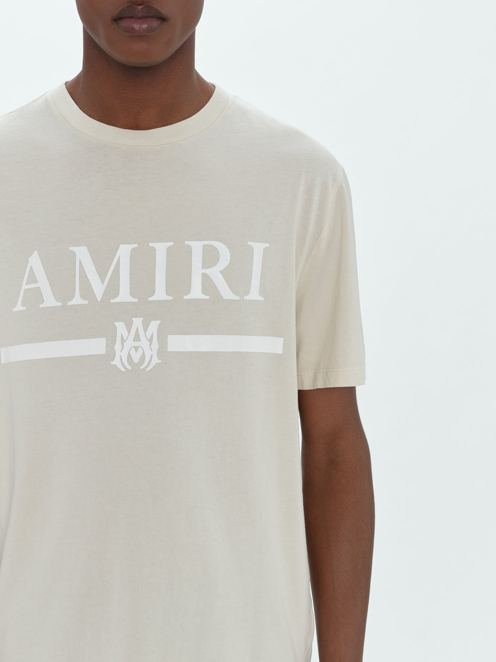 Camisetas Running Amiri M.A. Bar Logo Hombre Alabaster | 9627QLSEG
