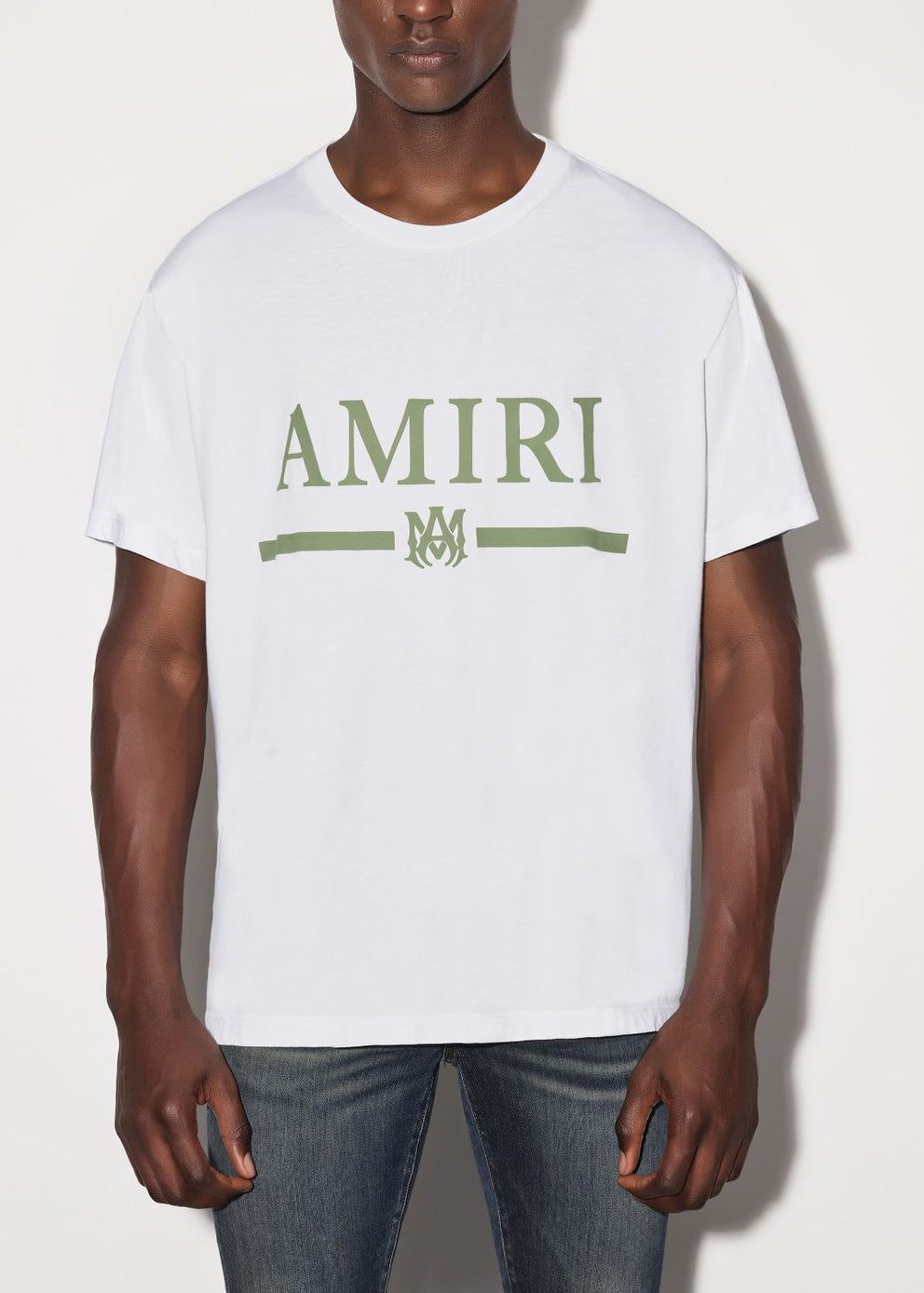 Camisetas Running Amiri Ma Bar Logo Hombre Blancas | 9385YROSC