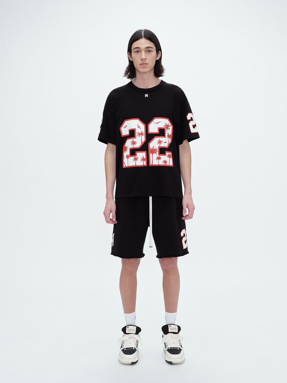 Camisetas Running Amiri Oversized 22 Football Hombre Negras | 9480EIKBT