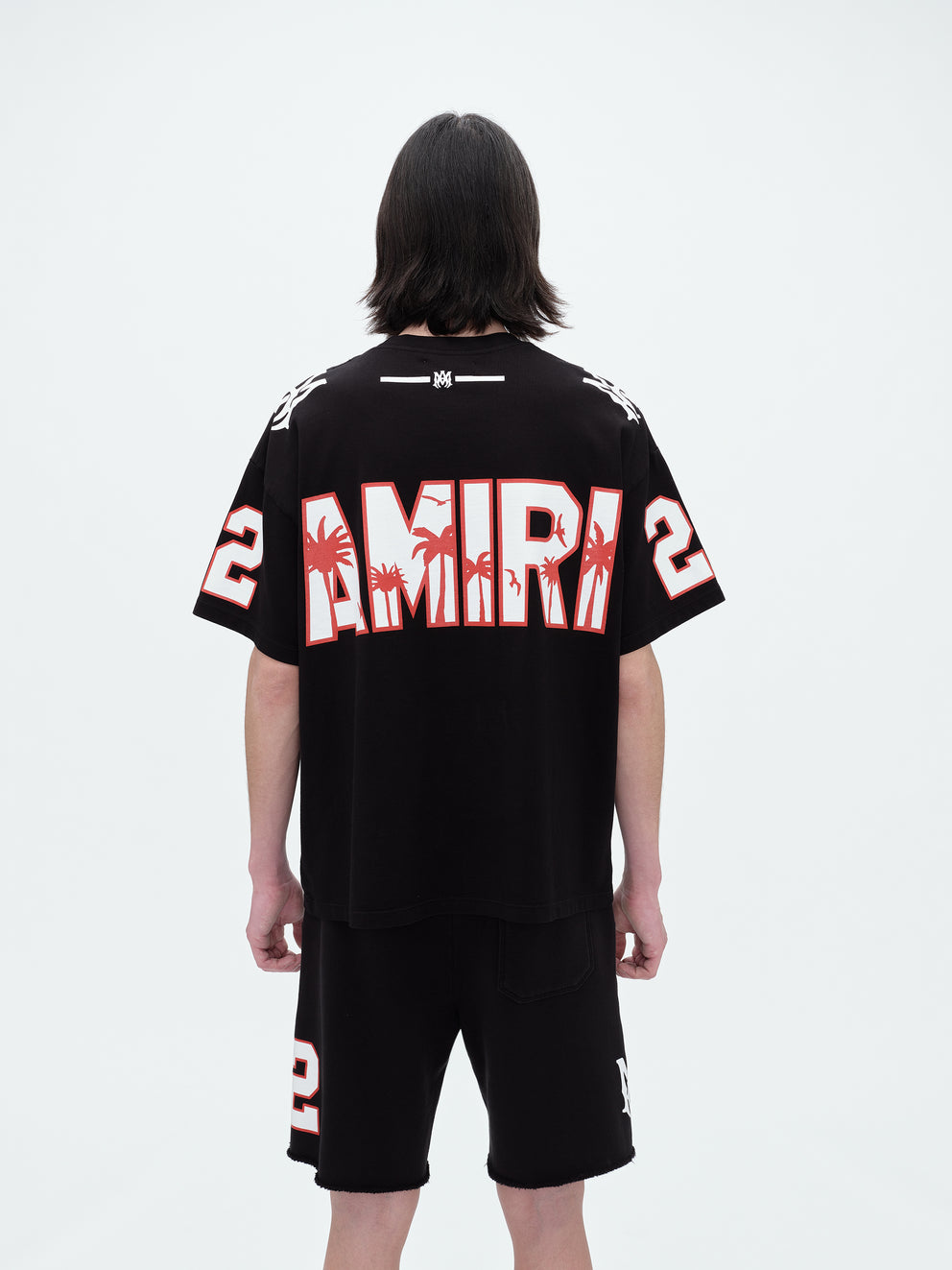 Camisetas Running Amiri Oversized 22 Football Hombre Negras | 9480EIKBT