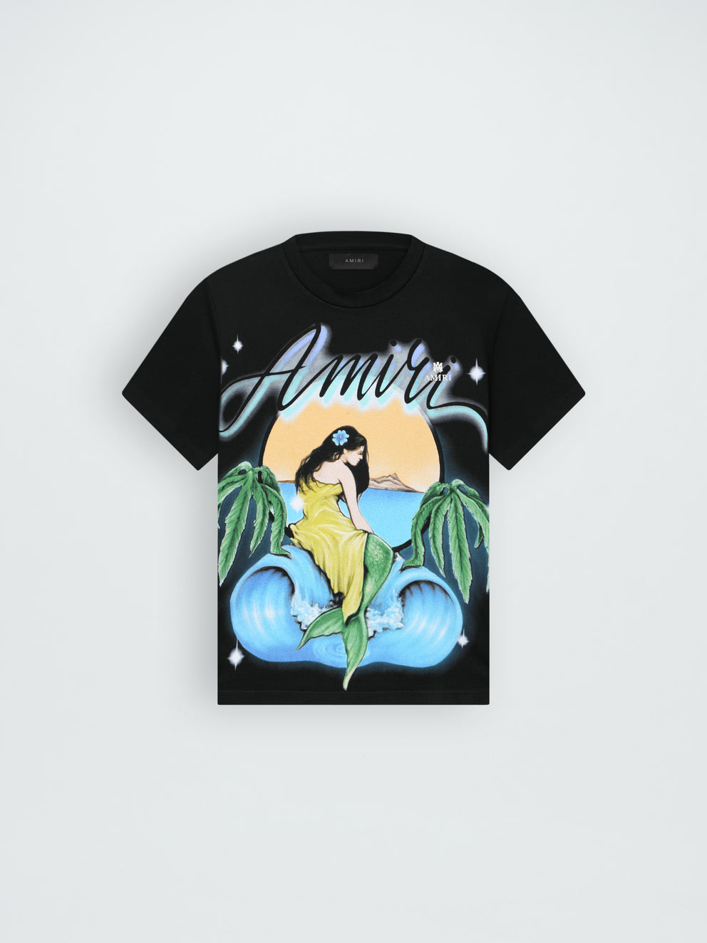 Camisetas Running Amiri Oversized Mermaid Hombre Negras | 5364XYCDS