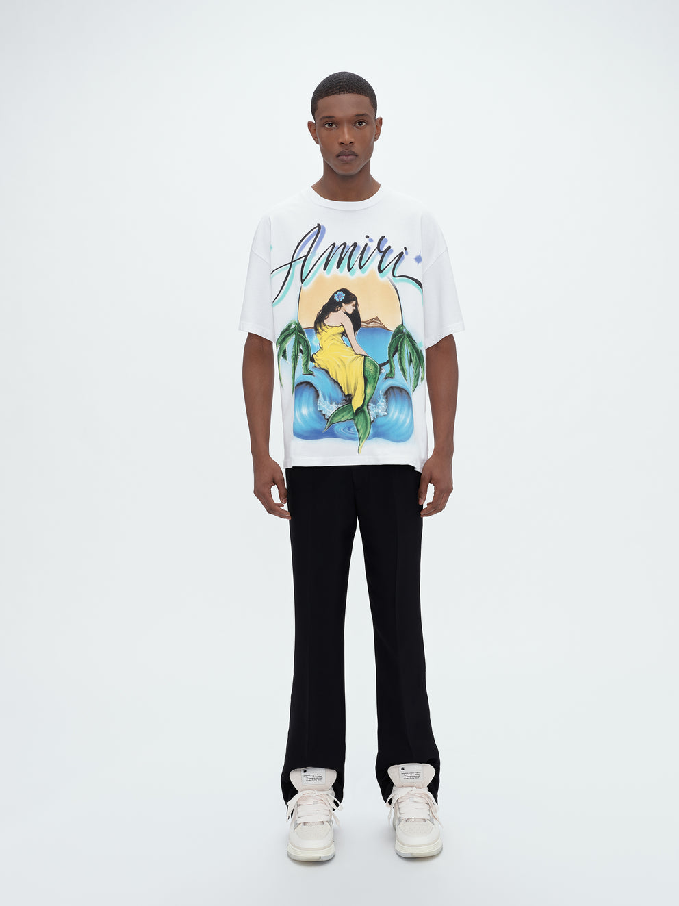 Camisetas Running Amiri Oversized Mermaid Hombre Blancas | 6823AVXDW