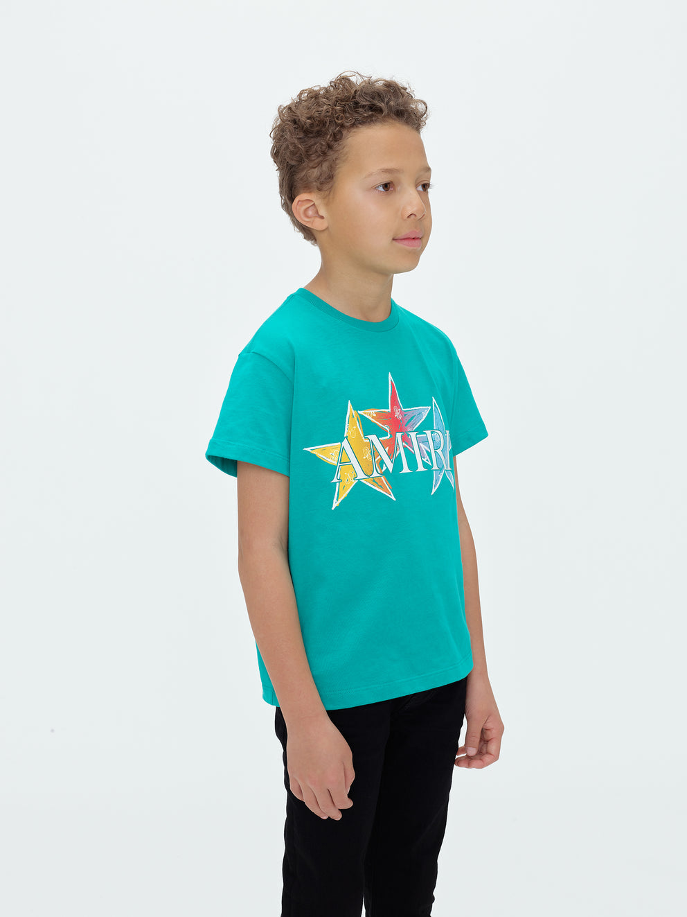 Camisetas Running Amiri Stars Niños Turquesa | 3452CRDVK