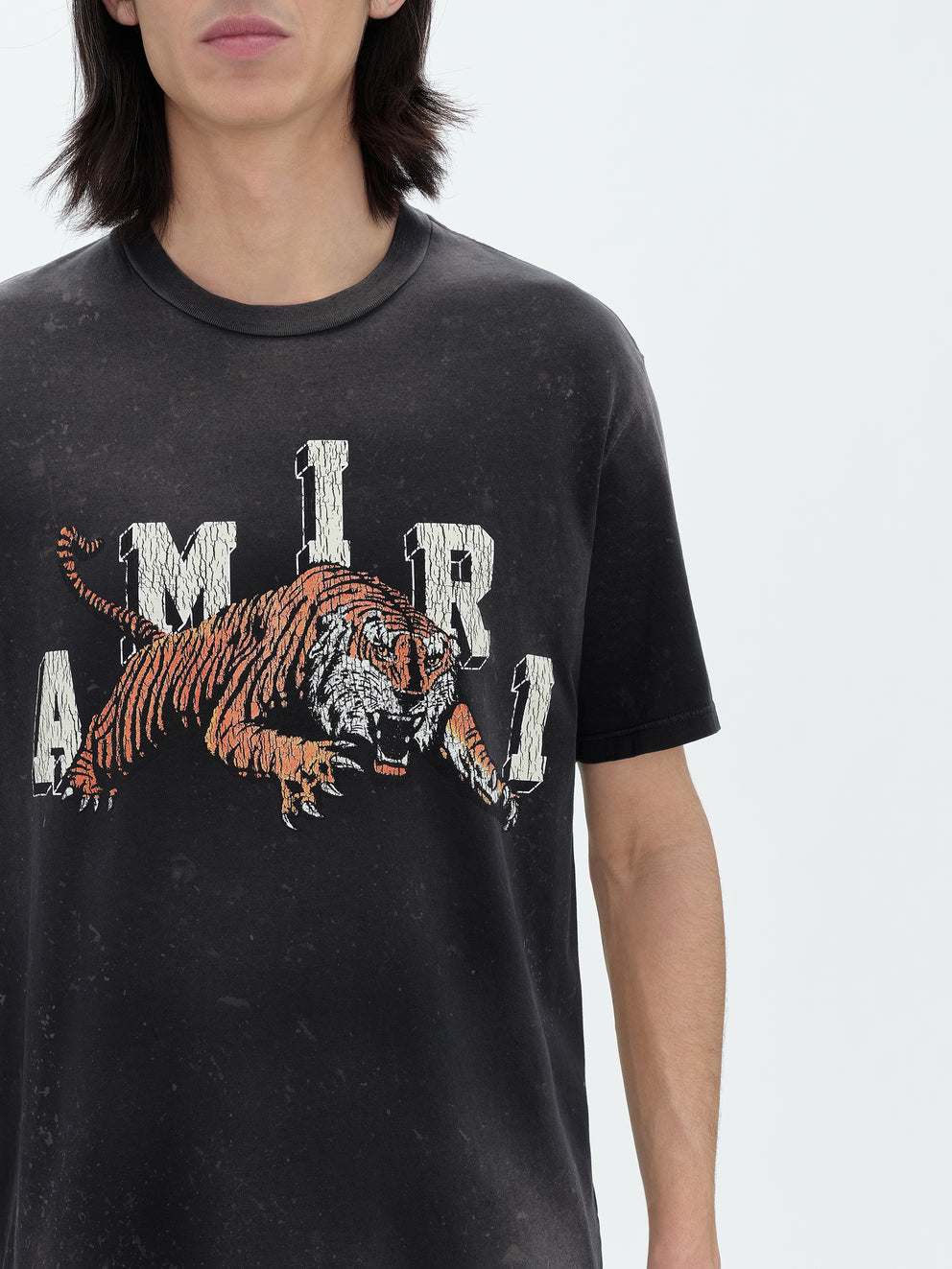 Camisetas Running Amiri Vintage Tiger Hombre Negras | 6931PSKGO