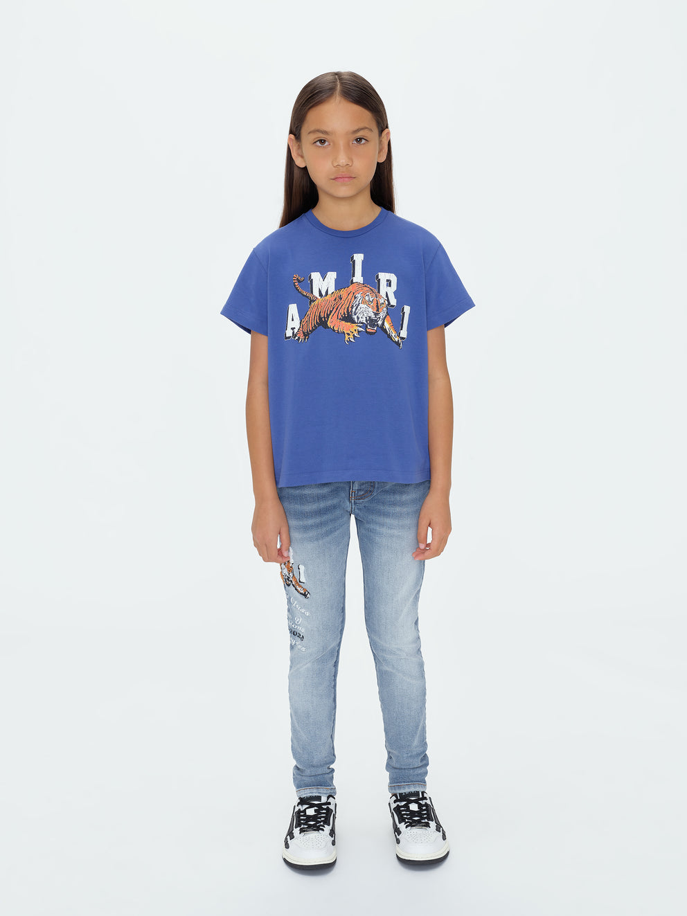 Camisetas Running Amiri Vintage Tiger Niños Azules | 9617THFEI
