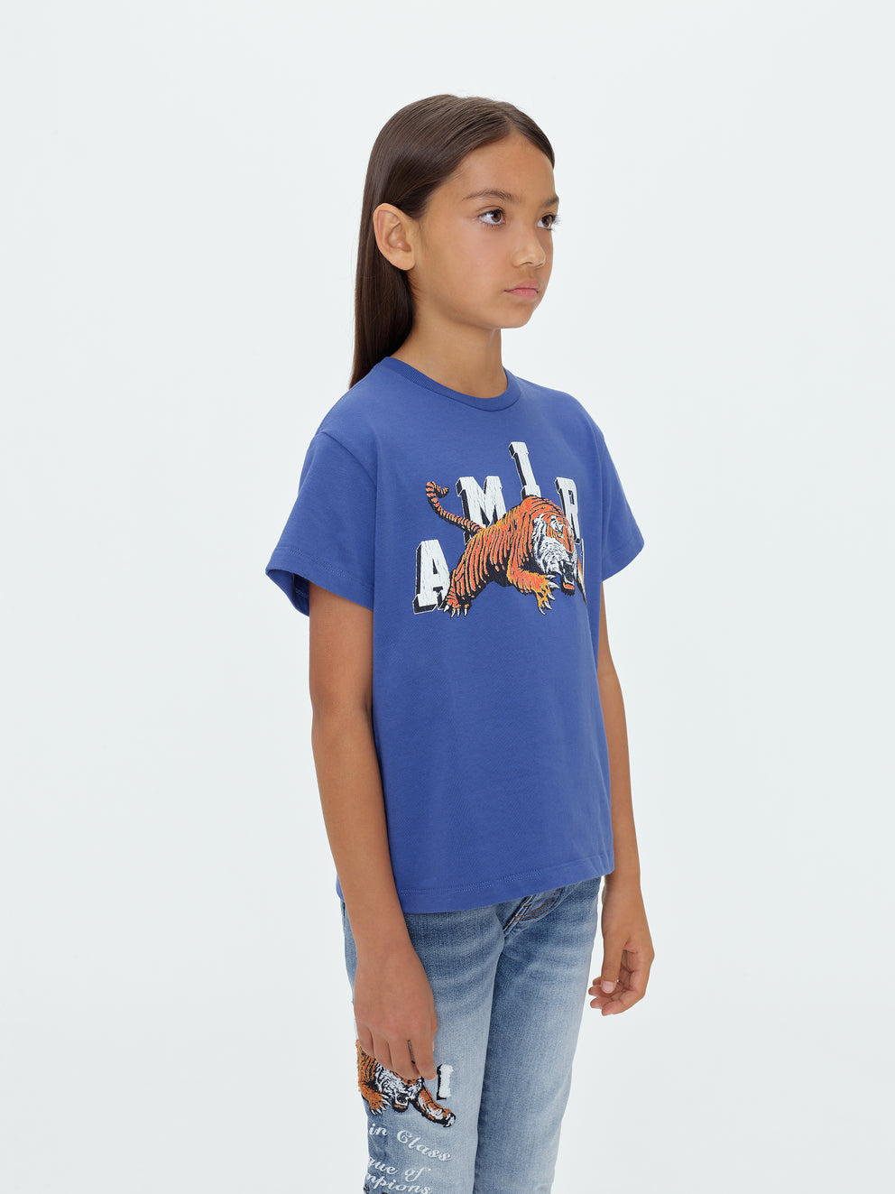 Camisetas Running Amiri Vintage Tiger Niños Azules | 9617THFEI