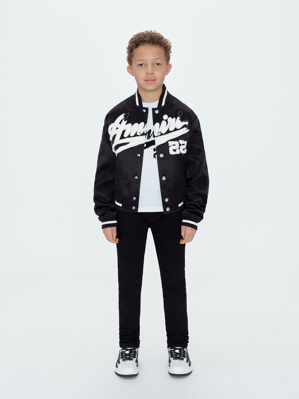 Jassen Amiri Sateen 22 Bomber Niños Negras | 2149NHLYV