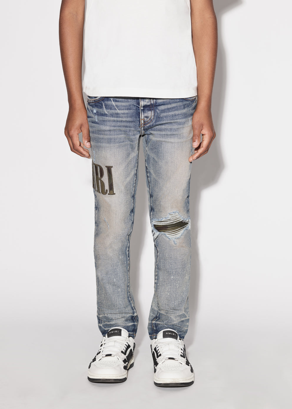 Jeans Amiri Camo Applique Denim Niños Azules | 7482NXYGE