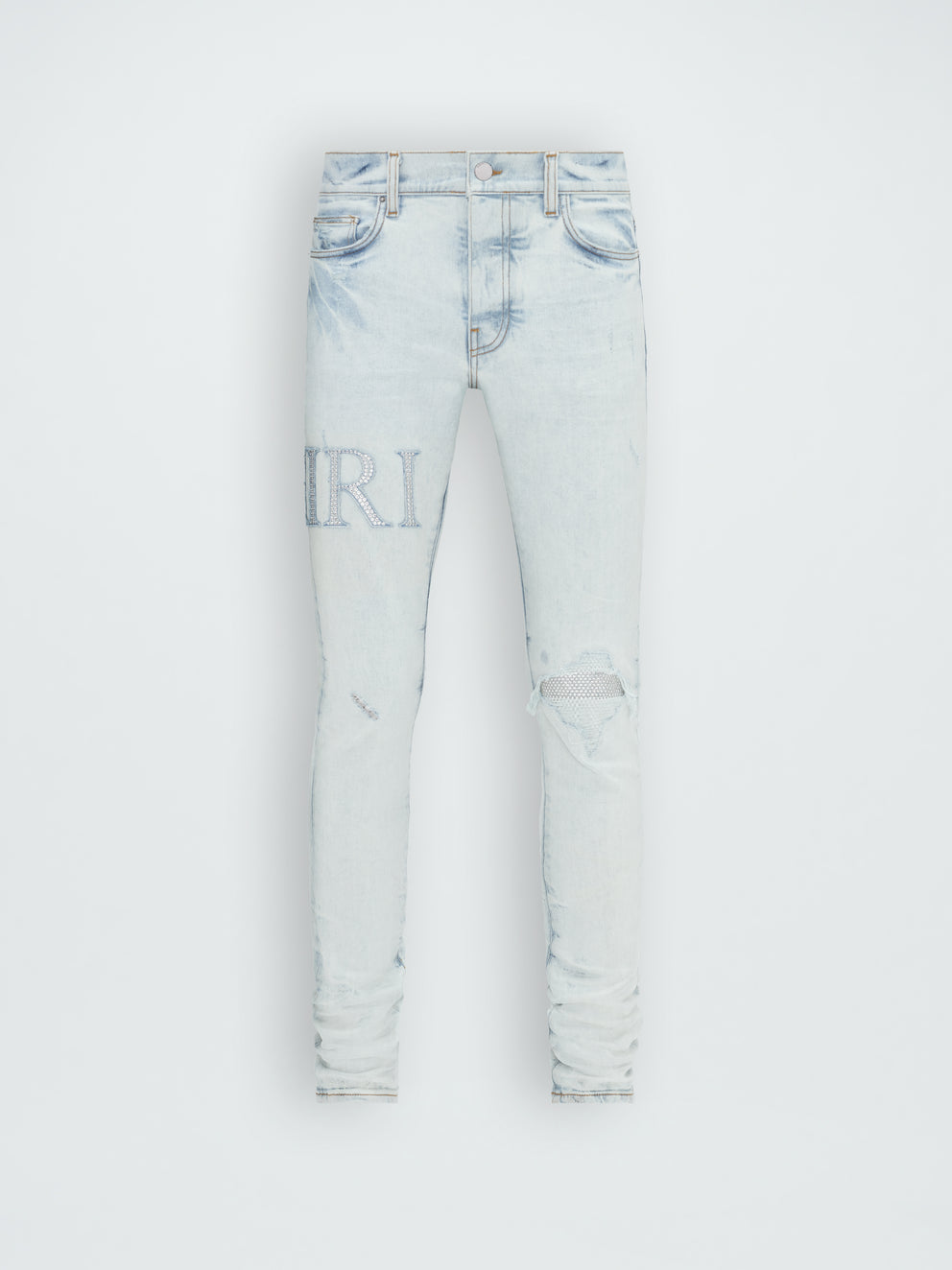 Jeans Amiri Crystal Embellished Logo Hombre Indigo | 3582ABFQP