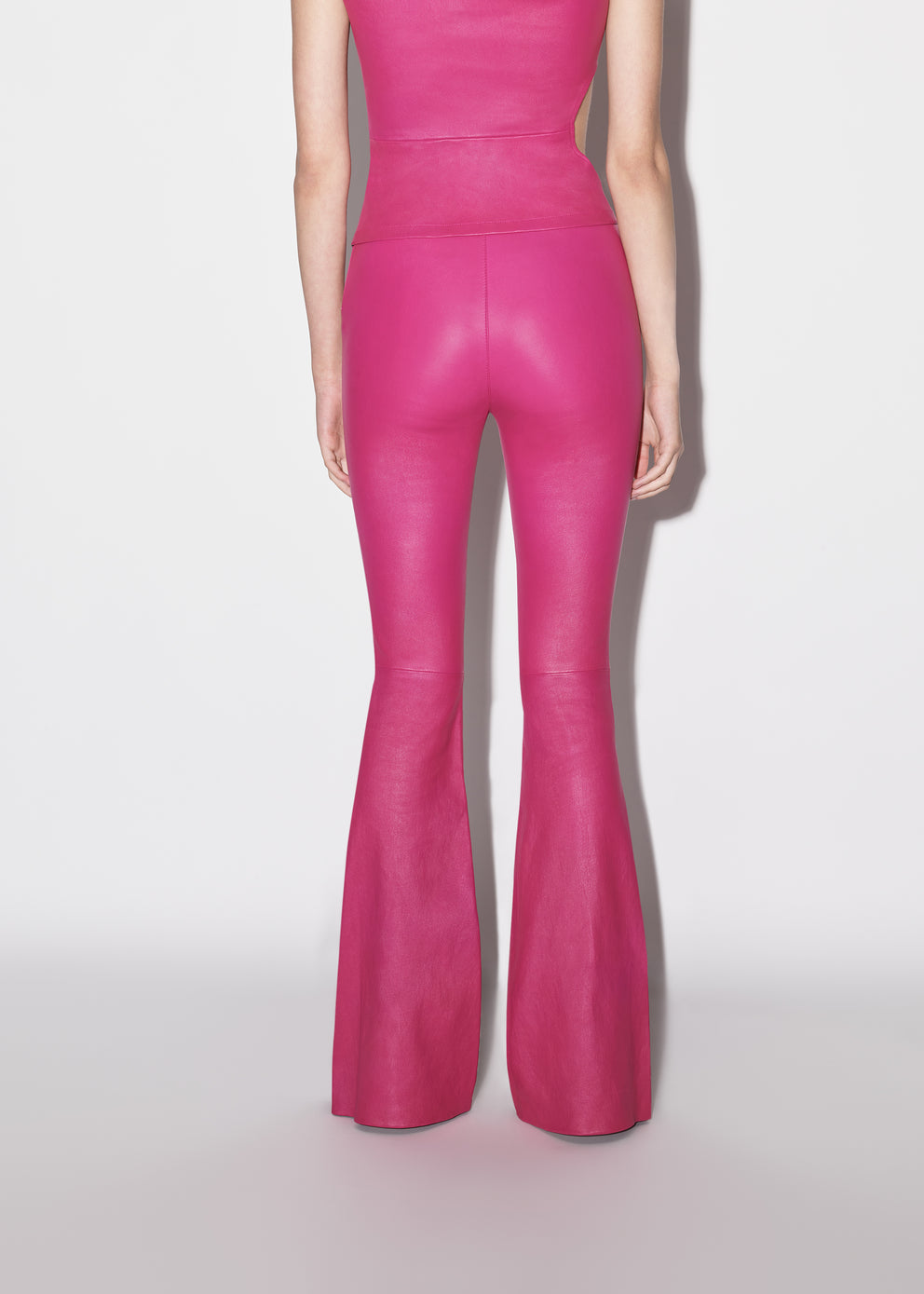 Leather Amiri Flare Legging Mujer FUSCHIA | 3971MFKZL