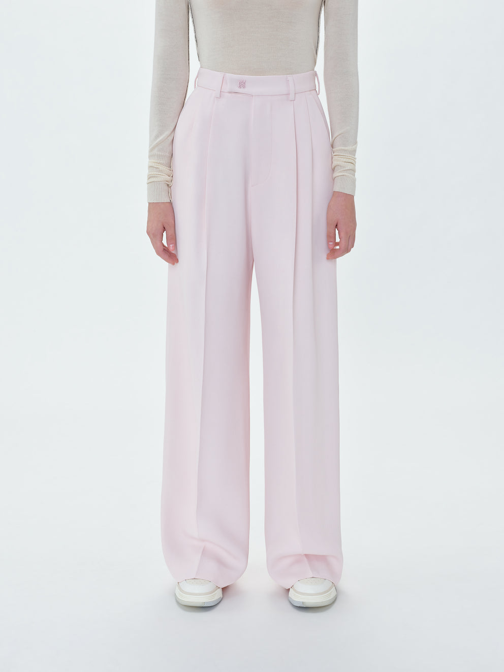 Pantalones Amiri Double Plisado Trousers Mujer Rosas | 0764KJBCA