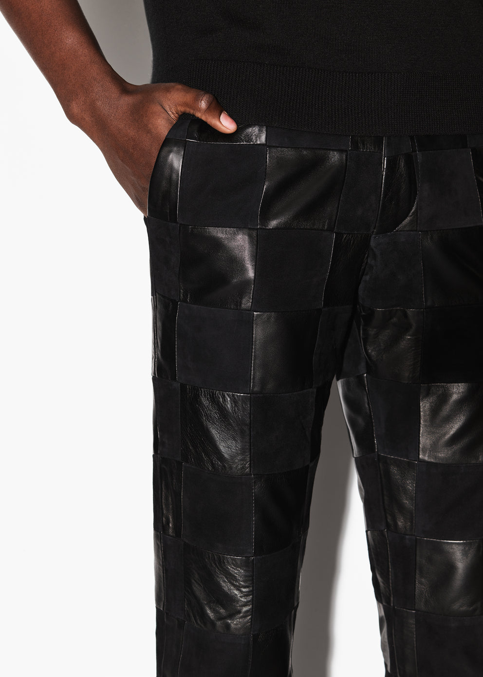 Pantalones Amiri Mixed Check Patch Flare Hombre Negras | 0938UZXCQ