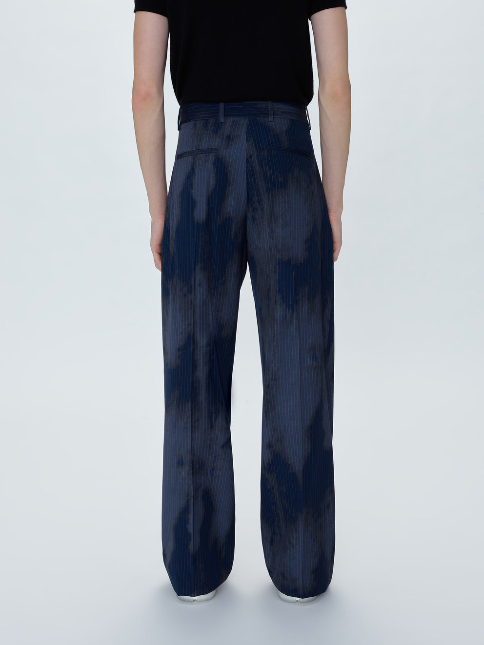 Pantalones Amiri Pinstripe Double Plisado Trousers Hombre Azul Marino | 5974SBXAY