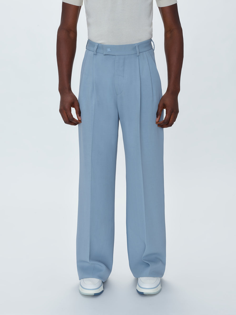 Pantalones Amiri Viscose Double Plisado Trousers Hombre Azules | 2694QEURZ