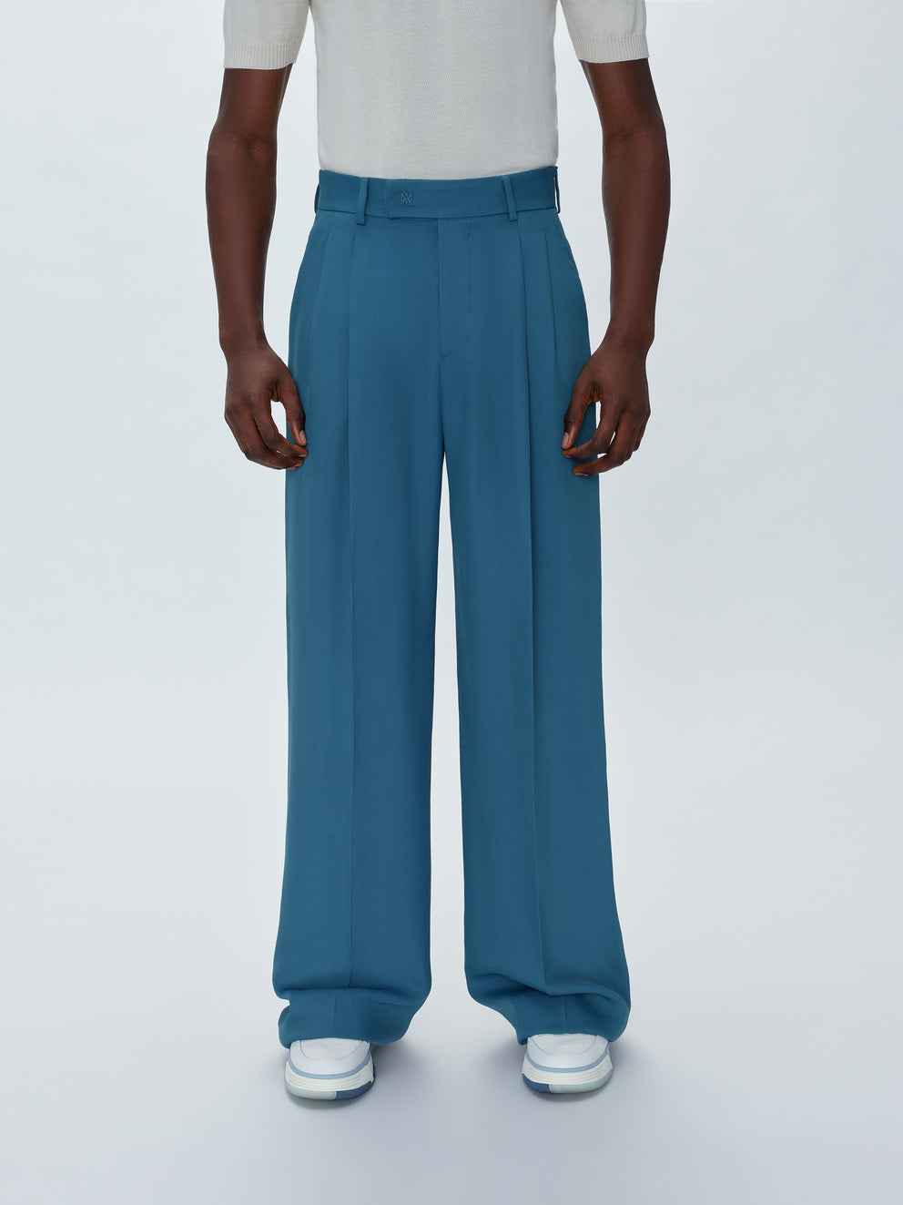 Pantalones Amiri Viscose Double Plisado Trousers Hombre BLUEFIN | 2976HUYAN