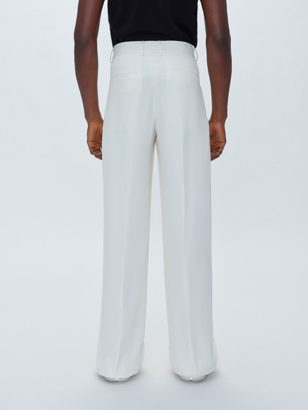 Pantalones Amiri Viscose Double Plisado Trousers Hombre Blancas | 8726JXPFK