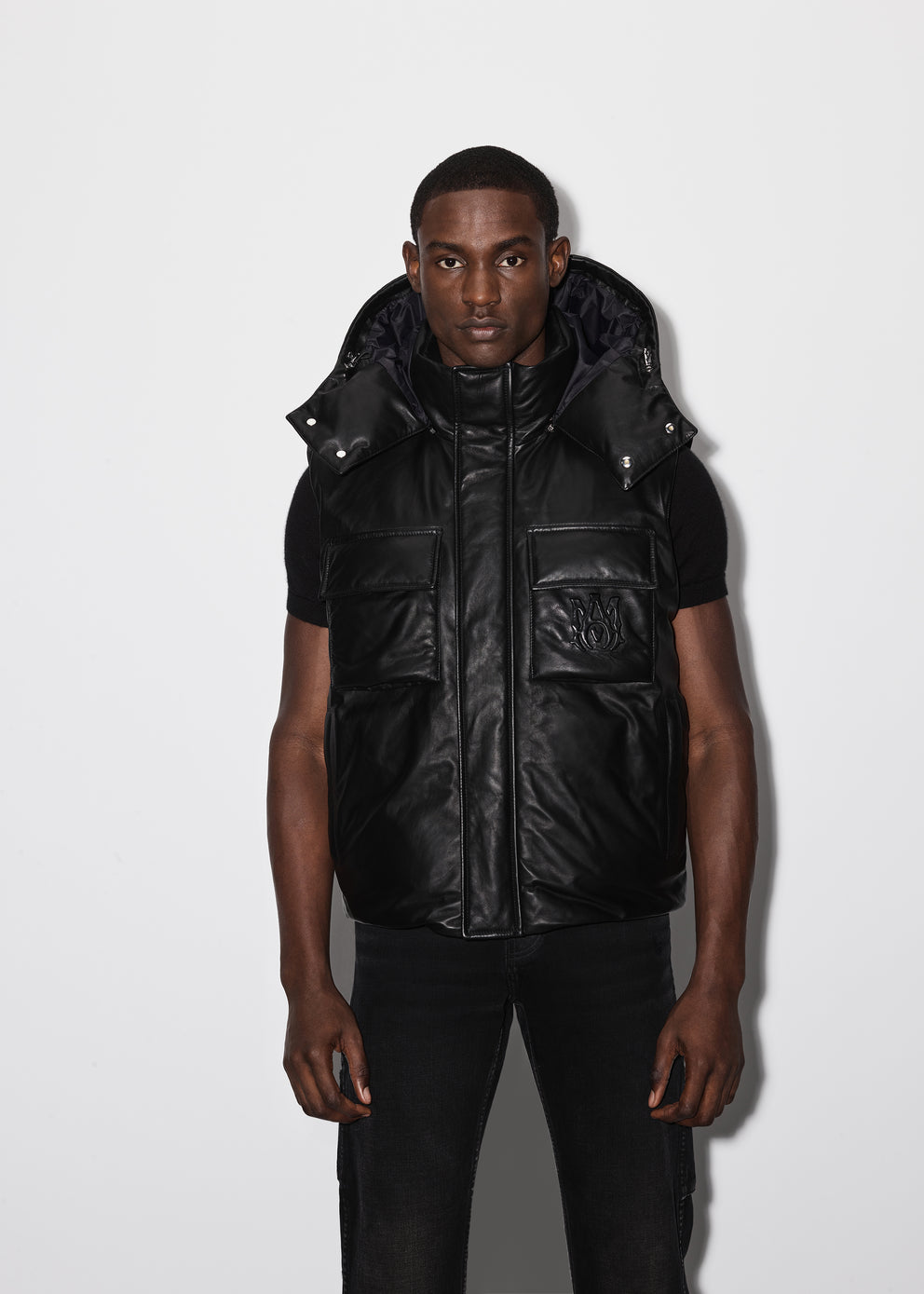 Ropa De Abrigo Amiri Encapuchado Down Gilet Hombre Negras | 1863MLSPY