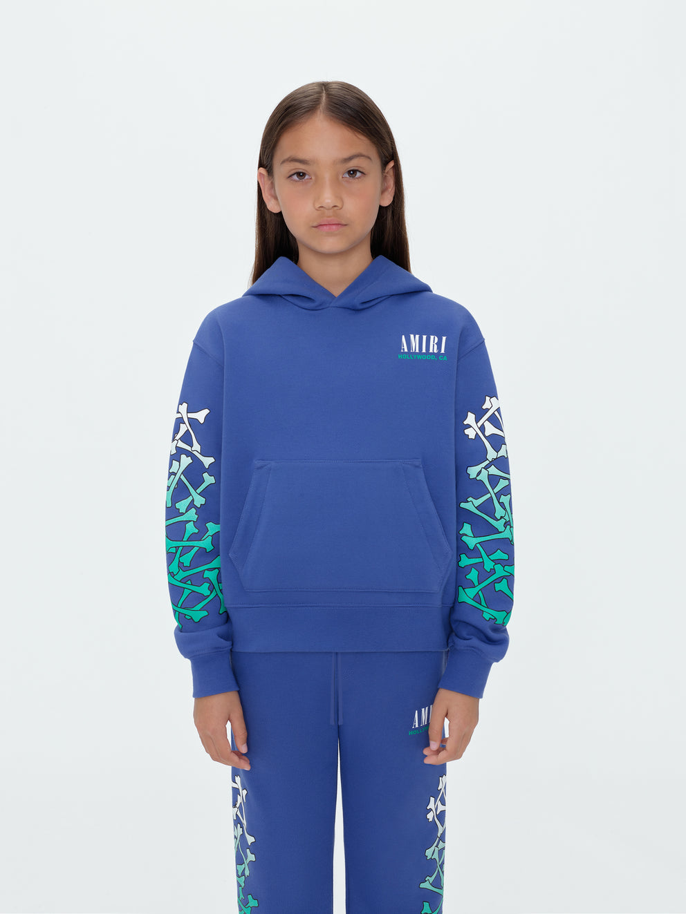 Sudaderas Amiri Bones Hoodie Niños Azules | 4631FRYAN