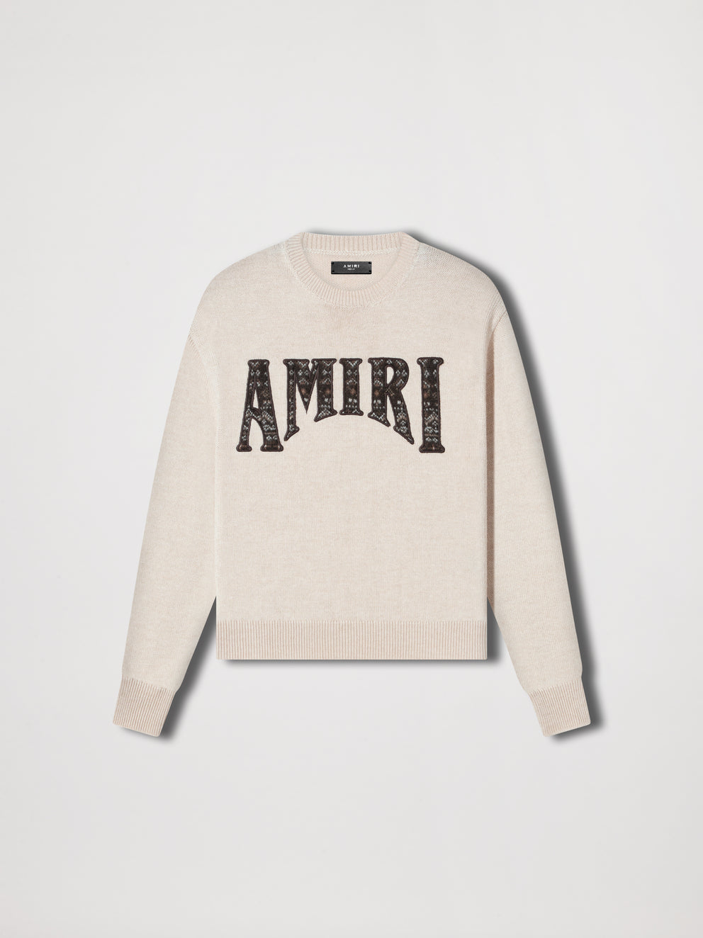 Sudaderas Amiri Logo Crewneck Hombre Alabaster | 6058EFMQH